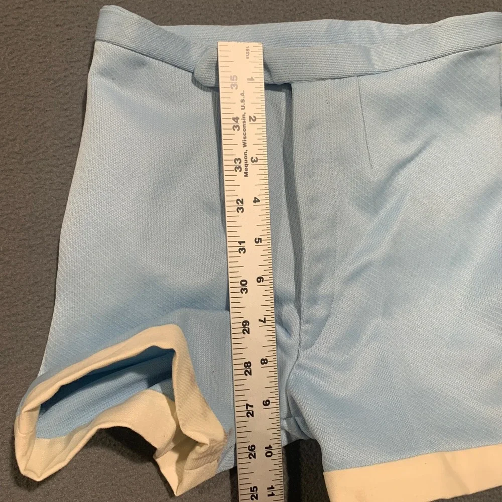 Vintage 70s Tracksuit Kids‎ Toddler Blue Cream Zip Jacket Shorts Set